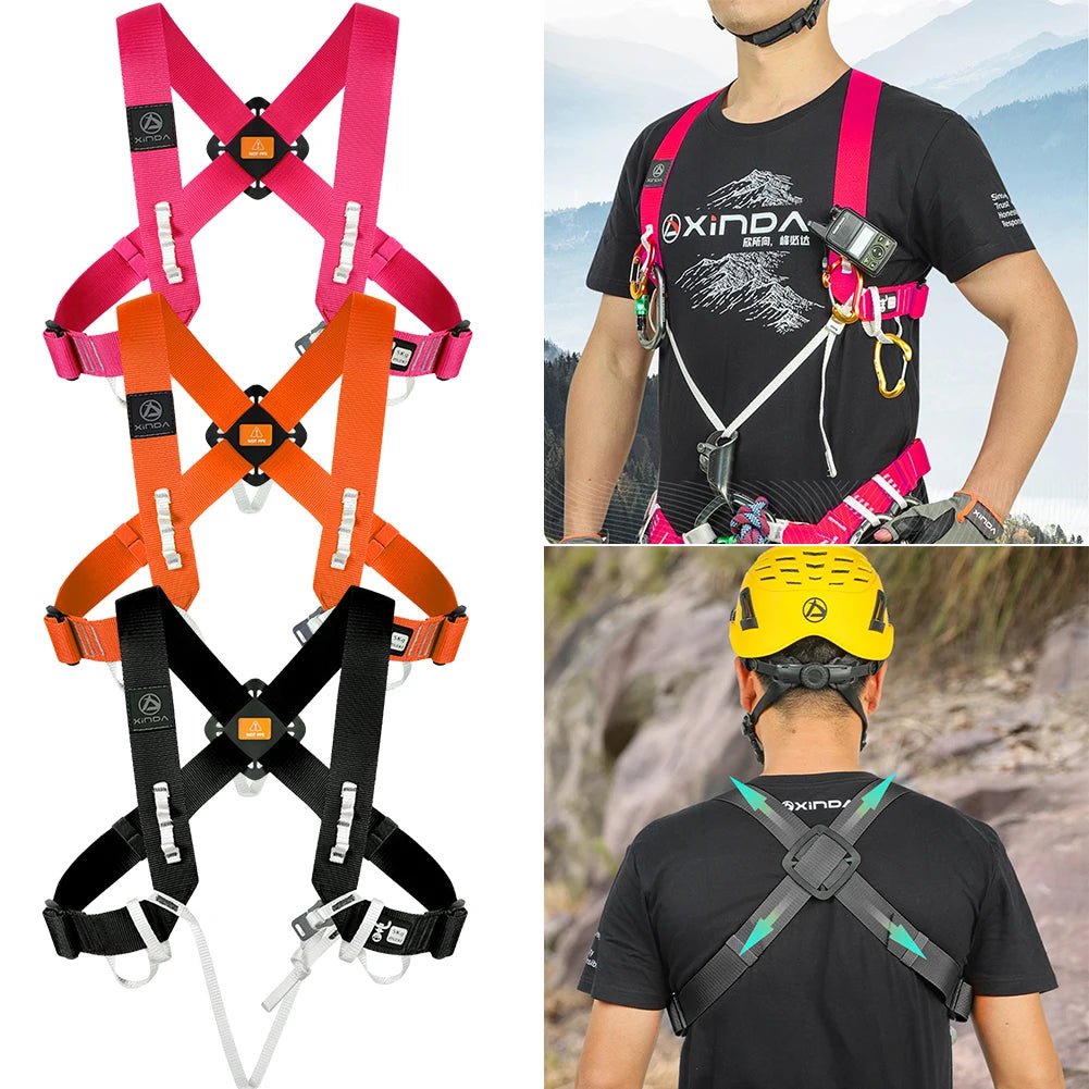 Outdoor Rock Climbing Ascending Shoulder Girdles Adjustable SRT Chest Safety Belt Harness