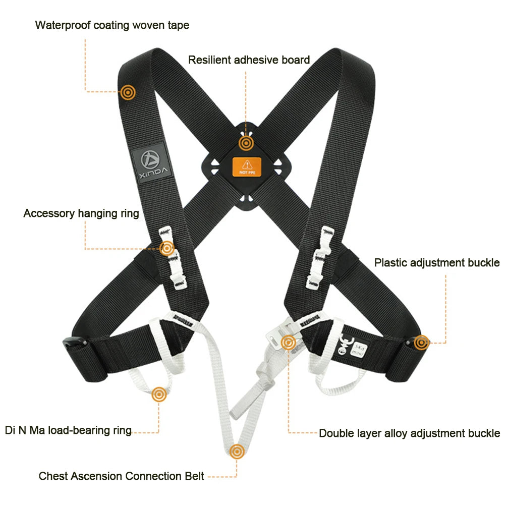 Outdoor Rock Climbing Ascending Shoulder Girdles Adjustable SRT Chest Safety Belt Harness