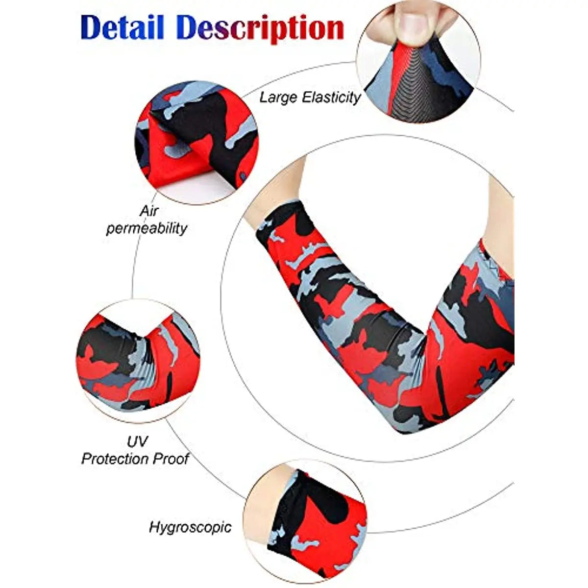 1Pair Unisex Arm Sleeves Sun Protection Arm Covers Cooling Ice Silk Sleeves for Running Cycling Outdoor Sports, 24 Colors