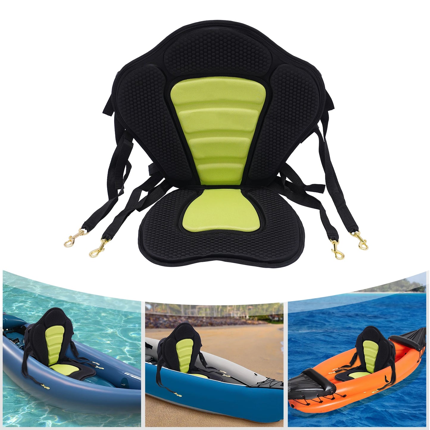 Padded Kayak Seat Fishing Boat Seat with Storage Bag Canoe Board