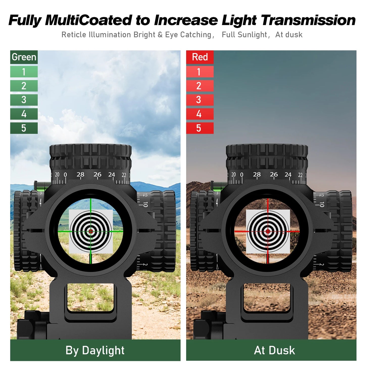 1-5X24 Tactical Optical Rifle Scope Ar15 Sight