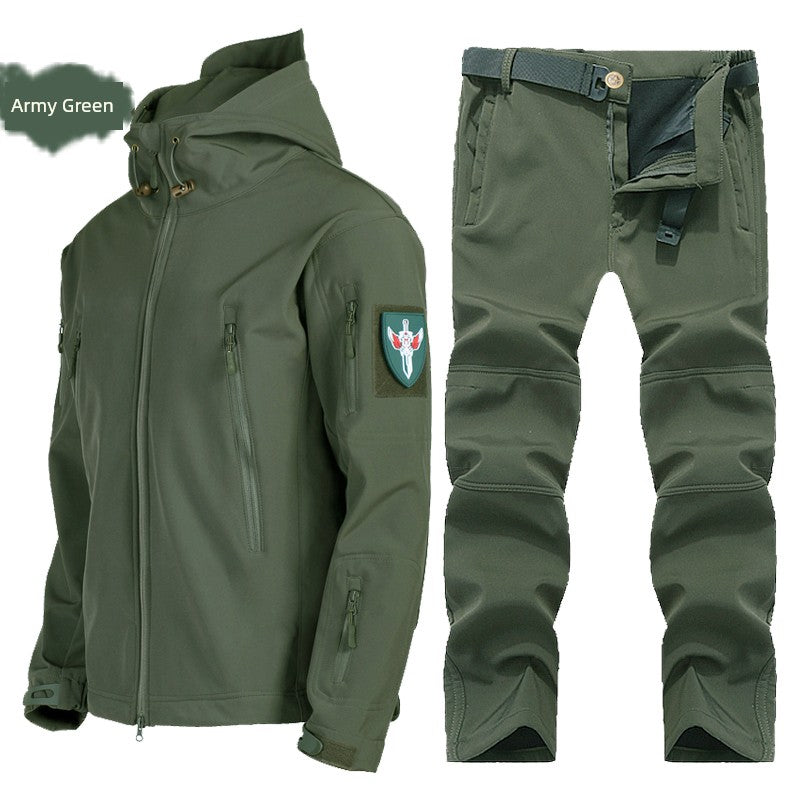 Cold-Proof Tactical Windbreaker Fleece-lined Skiing Fishing Outdoor