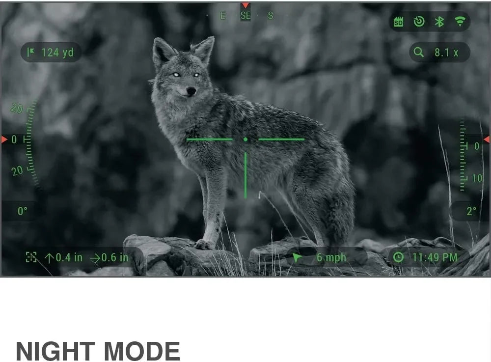 4K Pro Smart Day/Night Hunting Scope w/Ballistics Calc, 3864x2218 Resolution, Video Record