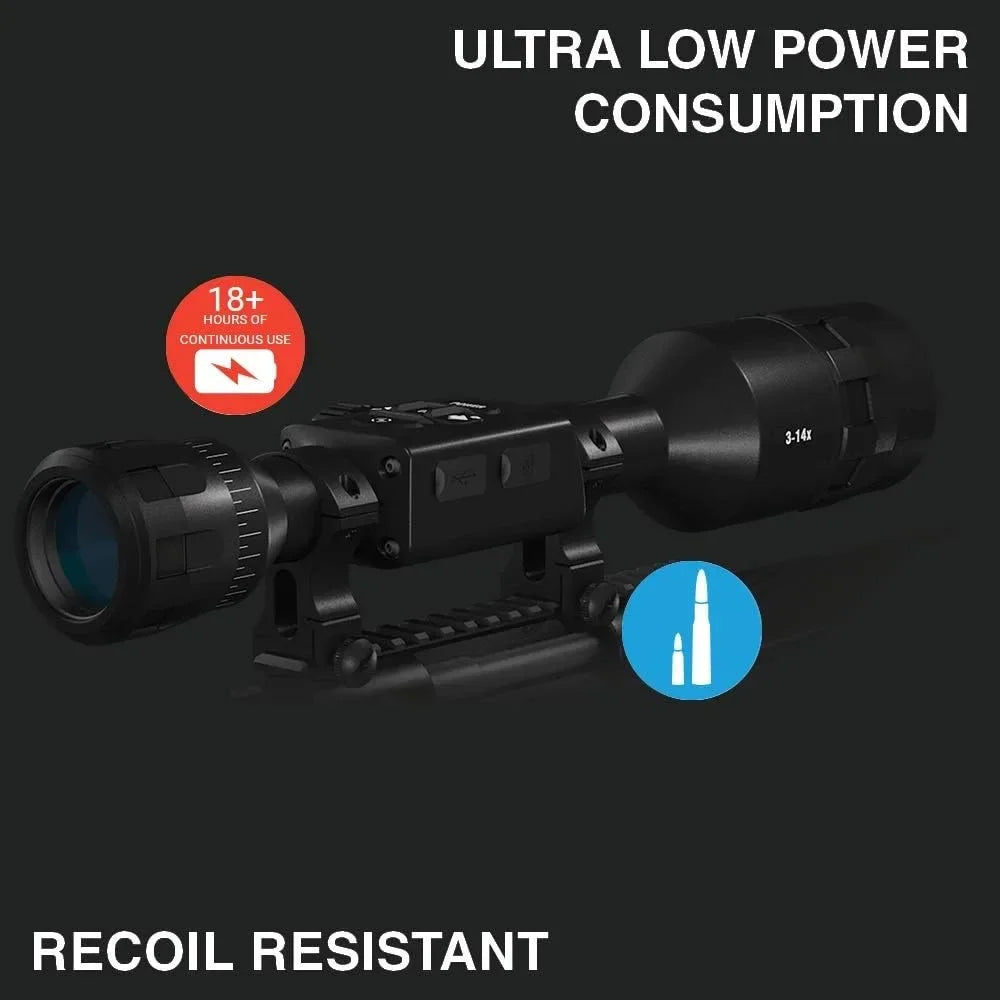 4K Pro Smart Day/Night Hunting Scope w/Ballistics Calc, 3864x2218 Resolution, Video Record