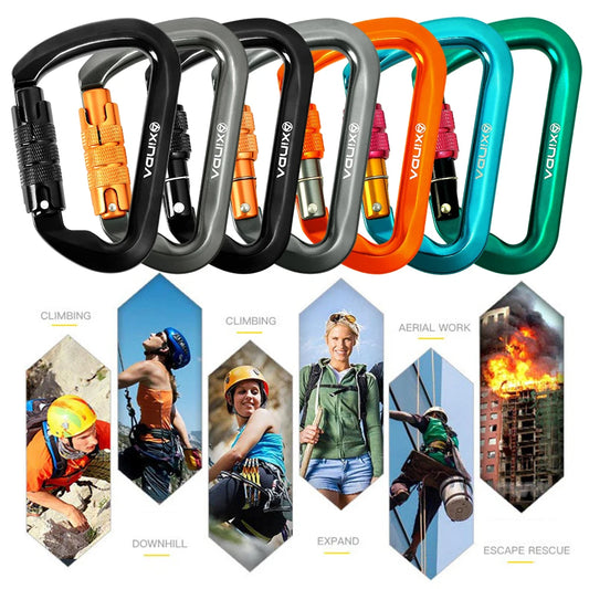 Outdoor Carabiner Rock Climbing Mountain Rappelling 30kN Aluminum Alloy Safety Buckle Hook