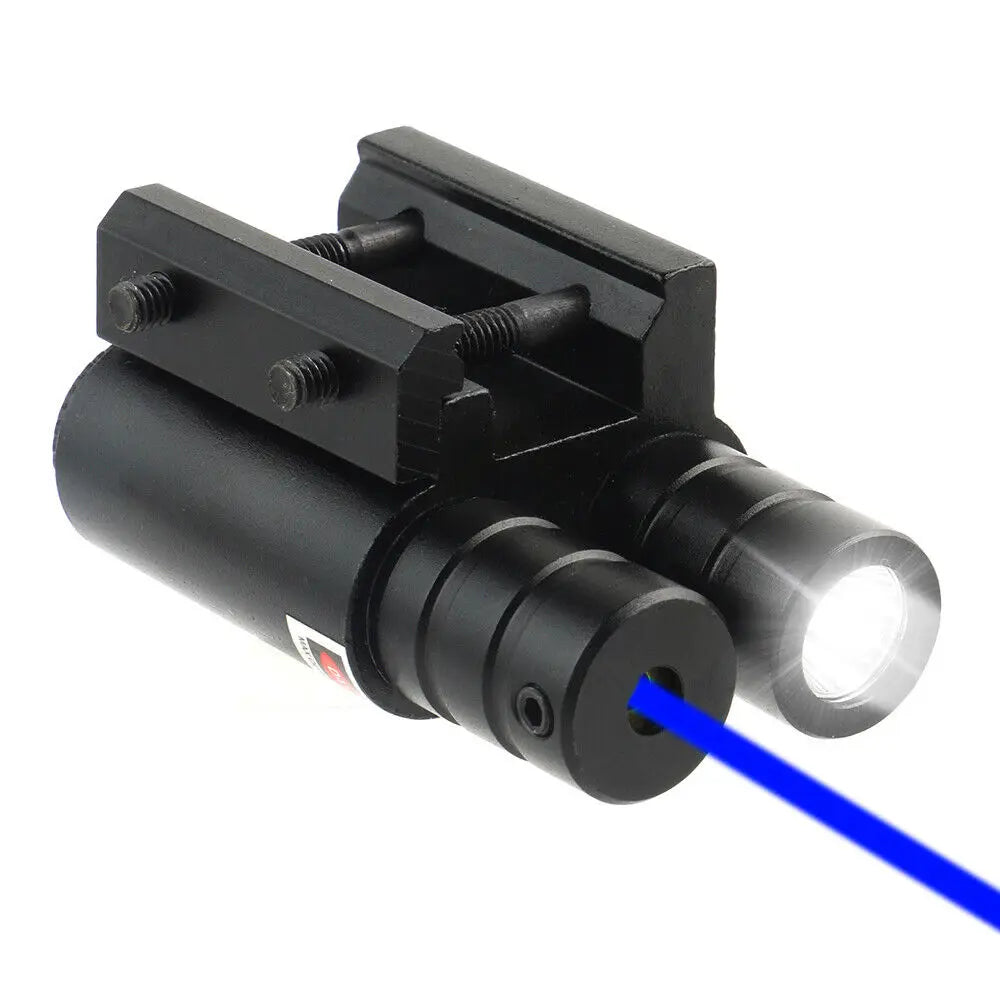 Blue Laser Dot Sight Tactical LED Gun Flashlight for 20mm