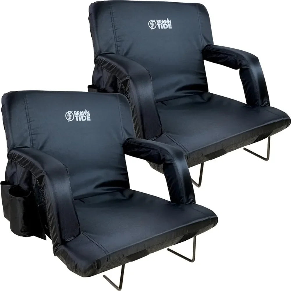 BRAWNTIDE Stadium Seat with Back Support - 2 Pack, Comfy Cushion