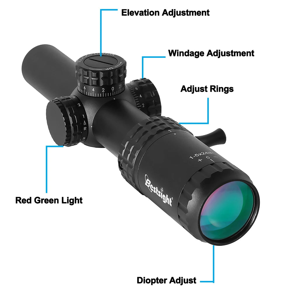 1-5X24 Tactical Optical Rifle Scope Ar15 Sight