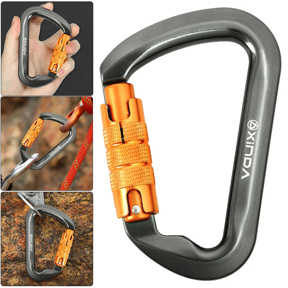 Outdoor Carabiner Rock Climbing Mountain Rappelling 30kN Aluminum Alloy Safety Buckle Hook