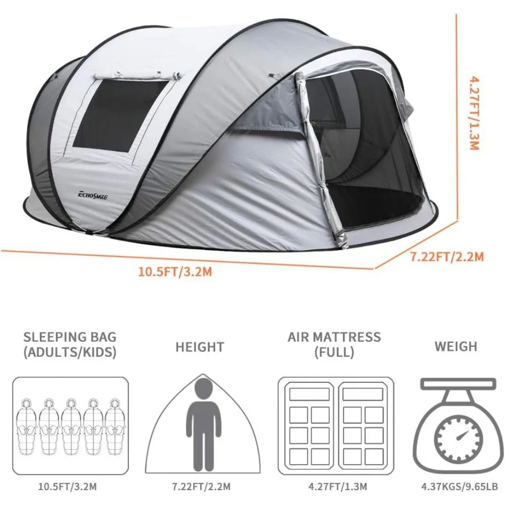 Camping Instant Tent, Water Resistant Dome Tent, Portable Tent with Carry Bag