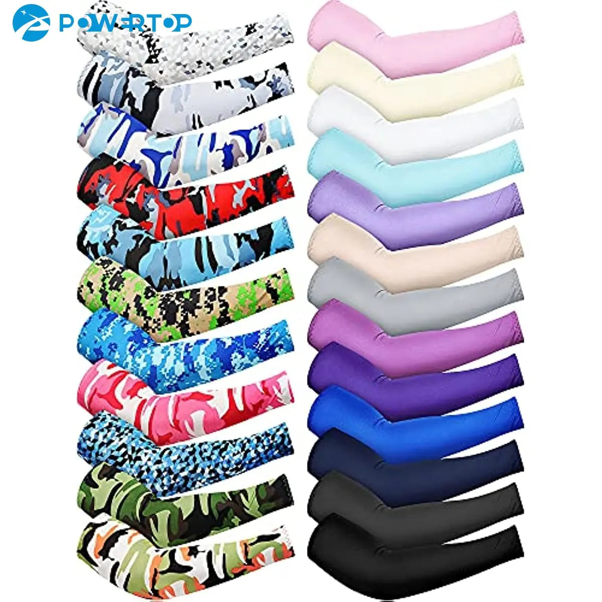 1Pair Unisex Arm Sleeves Sun Protection Arm Covers Cooling Ice Silk Sleeves for Running Cycling Outdoor Sports, 24 Colors