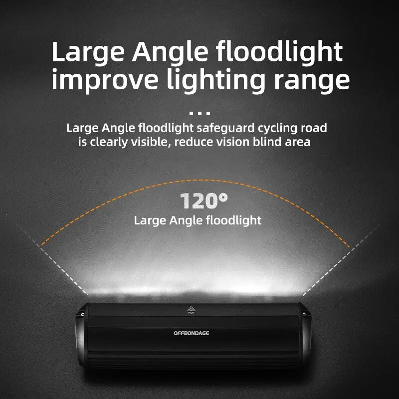 Bike Light 2000mAh Waterproof Flashlight USB Charging MTB Road Cycling Lamp