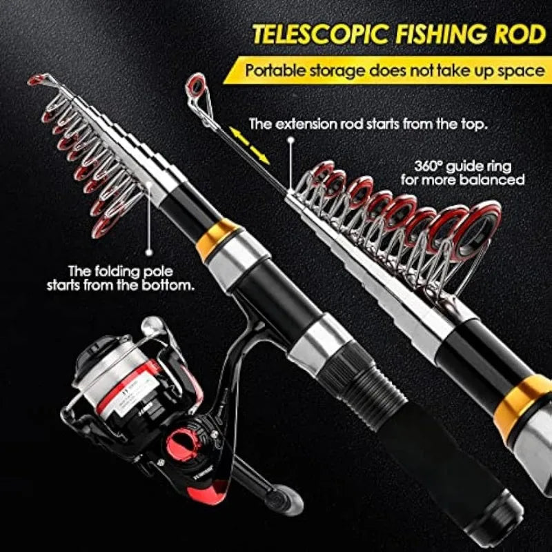 Telescopic Fishing Rod Reel Combo