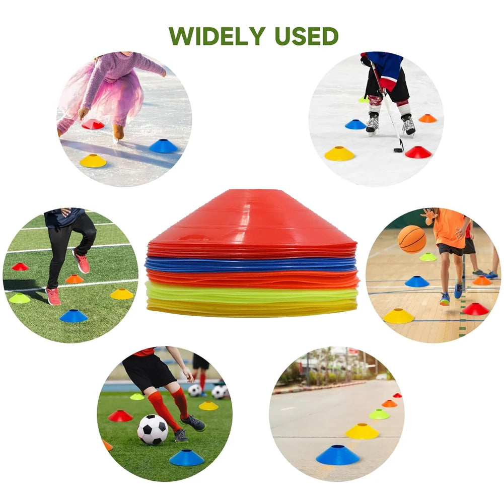 35Pcs Soccer Practice Cones with Carry Bag Footbal  Agility Disc Cones for Indoor Outdoor Training