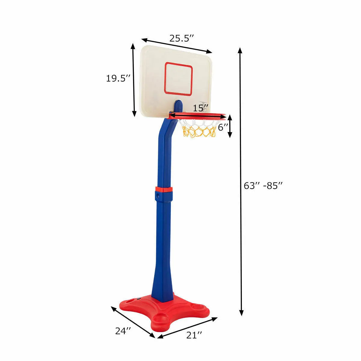 Kids Children Basketball Hoop Stand Adjustable Height